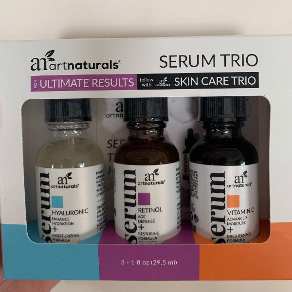 kit serums. vitamina c + ácido hialurônico + retinol.