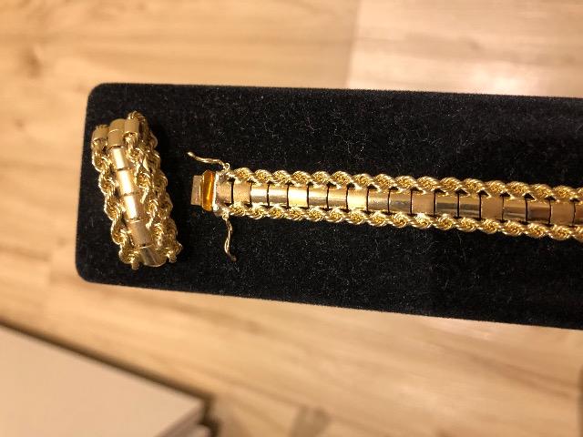 Conjunto ouro 18k pulseira e anel torcido