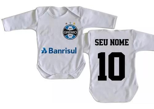 Body Criança Nenê Personalizado Com Nome Time Grêmio