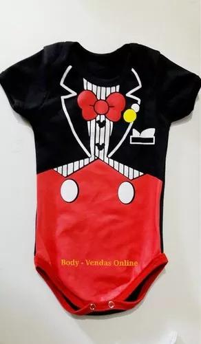 Body Mickey Super Man Menino Bebê Criança Divertidos