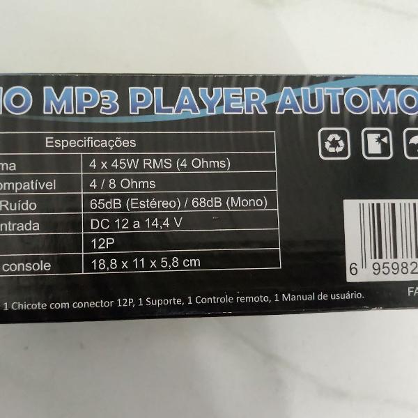 Rádio MP3 player automotivo.
