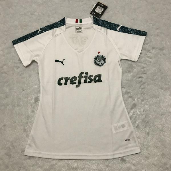 camisa Palmeiras feminina Branca 2019 P.M.G.GG