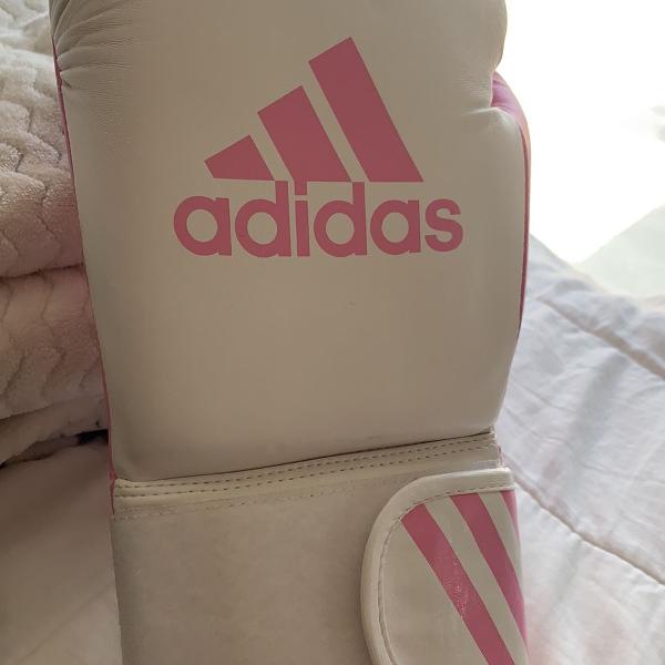 luva boxe adidas rosa e branco (usado poucas vezes)