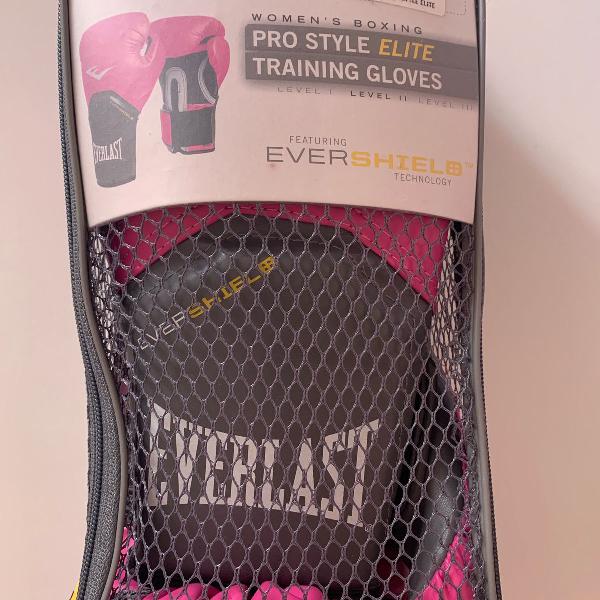 luva boxe everlast rosa