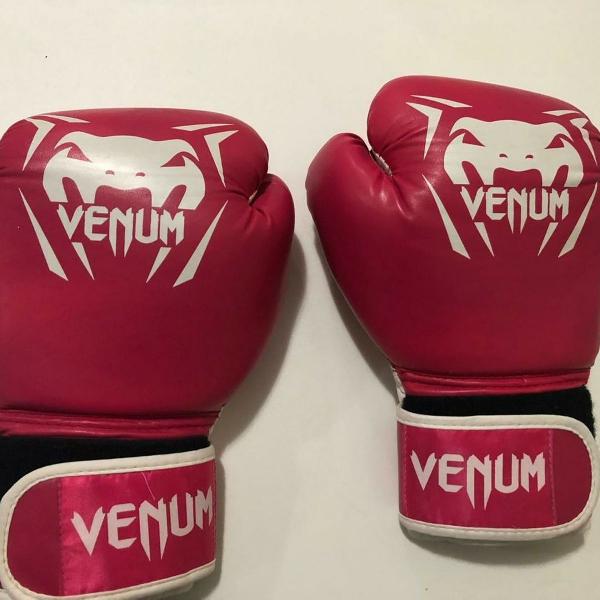 luva de boxe venum new contender - 12 oz - rosa