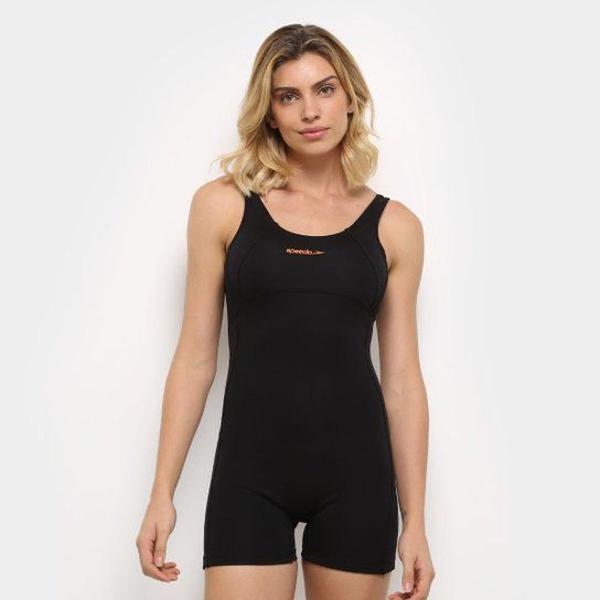 natação/hidrogiástica macaquinho speedo basic - preto