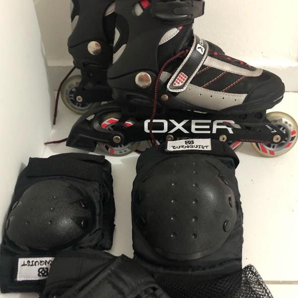 patins oxer com kit de proteção