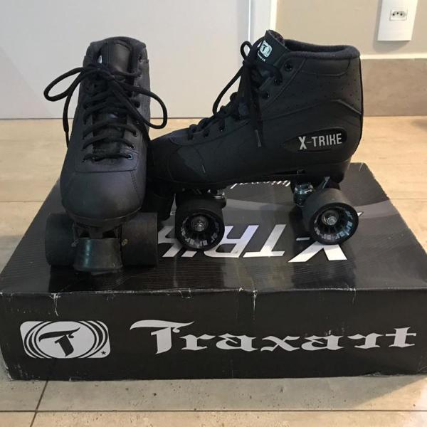 patins x-trike preto em ótimo estado tamanho 37