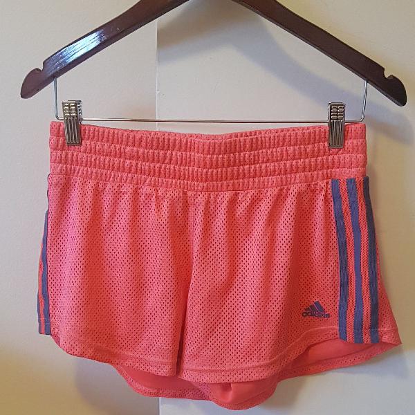 shortinho para malhar/correr, adidas, coral, curto, com