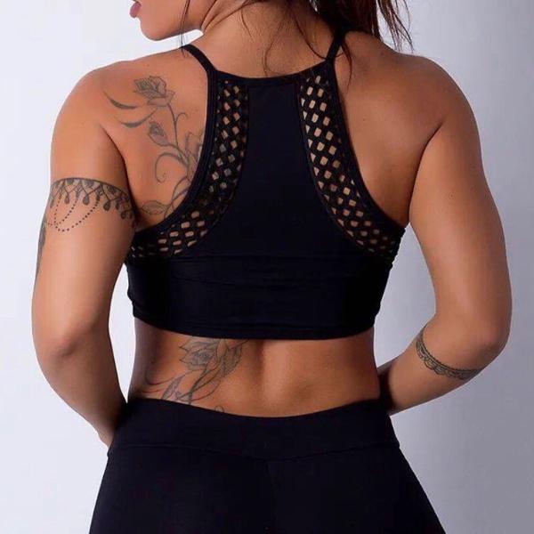 top fitness preto tela costas