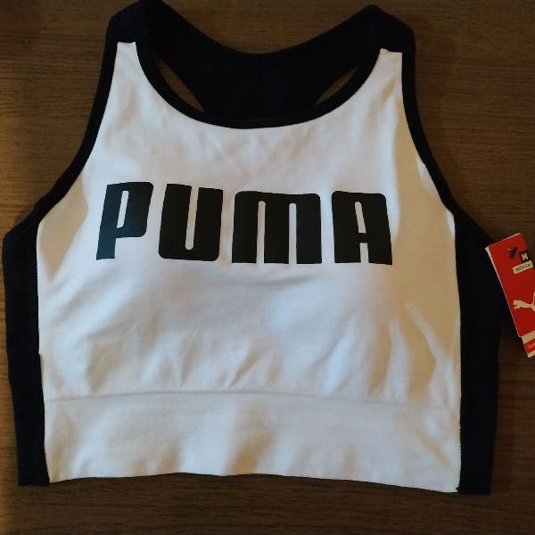 top puma branco e preto m