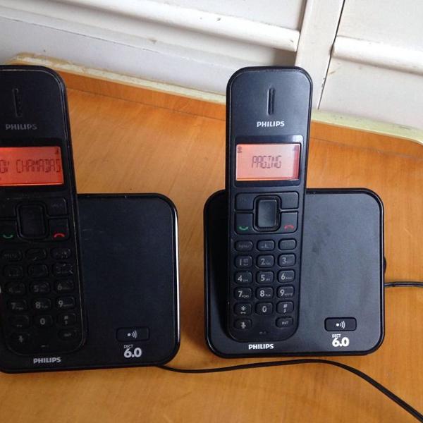 2 telefones sem fio philips se170 6.0 usados ler tudo r$99