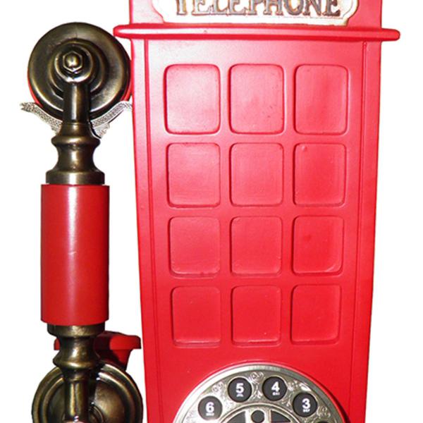 Telefone Com Fio Vintage Cabine Telefonica Inglaterra Retro