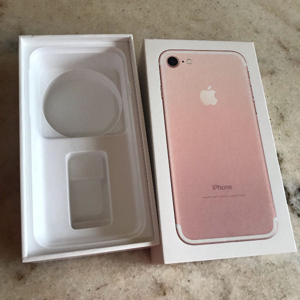 caixa apple iphone 7 rose gold 32 gigas