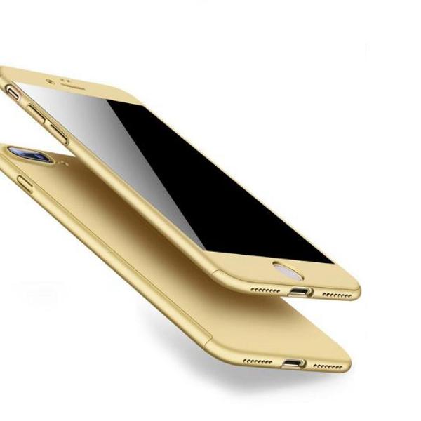 capa capinha iphone 7 8 frente e verso 360 cor dourado gold