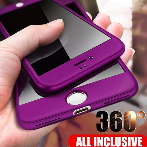 capa iphone 7 8 frente e verso 360 cor roxo