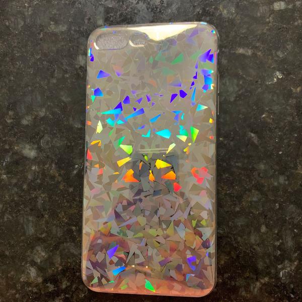 capa silicone iphone 7/8 plus holográfica