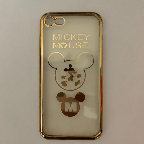 capa silicone michey mouse gold