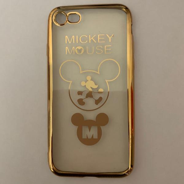 capa silicone michey mouse gold iphone 6 e 6s
