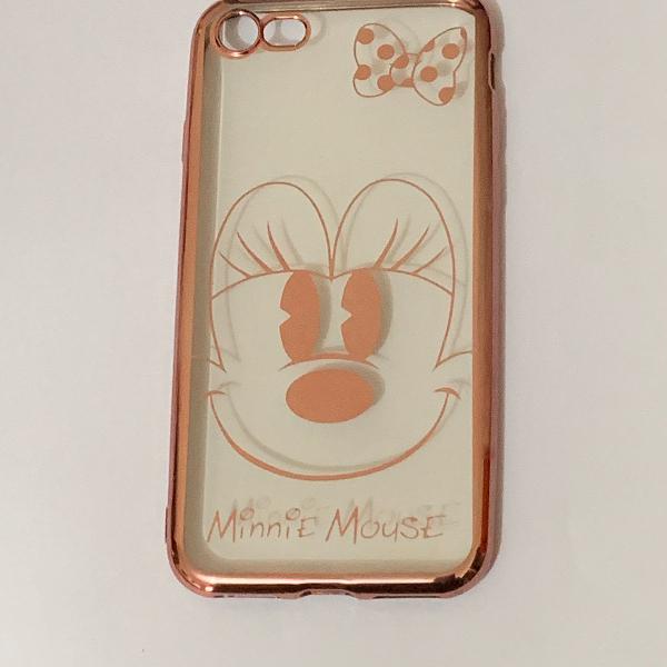 capa silicone miney gold rose iphone 6 6s