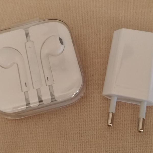 earpods apple + carregador parede original