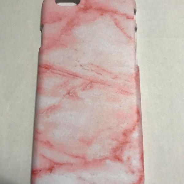 hard case para iphone 6/6s rosa mármore
