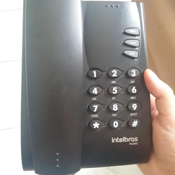 telefone intelbras pleno com fio s/ chave de bloqueio preto