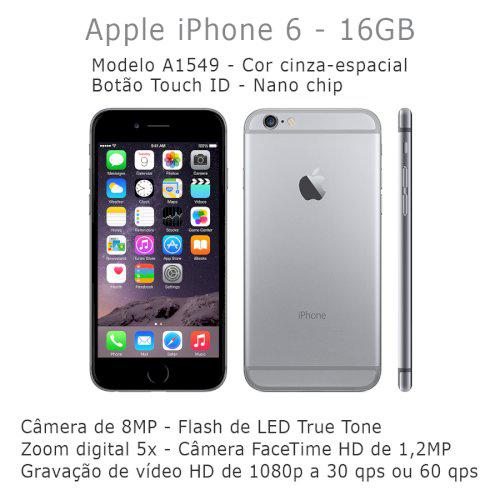 Apple iPhone 16 GB Cinza-espacial Tela Retina HD
