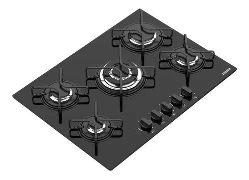 Cooktop A Gás 5 Bocas Glass Preto 5 5gg Tri 70 - Tramontina