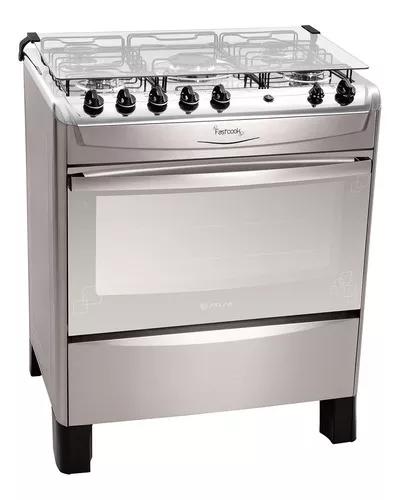 Fogão De Piso Fastcook 5 Bocas Inox Bivolt Atlas