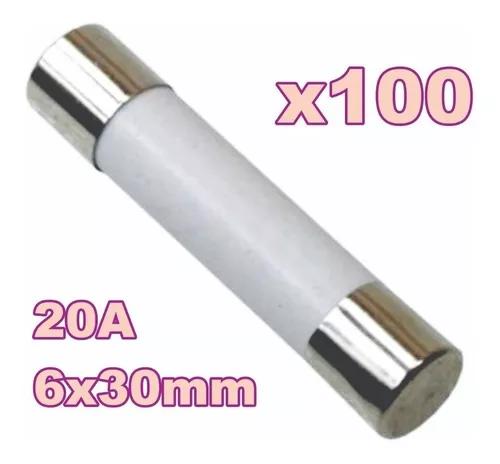 Kit C/100 Fusível Cerâmico Para Forno Microondas 20a 6x30
