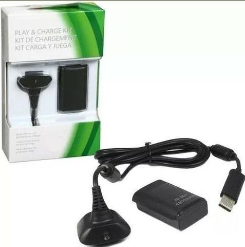 (NOVO) Bateria Para Controle Xbox 360 Com Cabo E Carregador