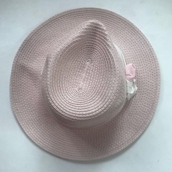 chapéu chanel rosa bebê
