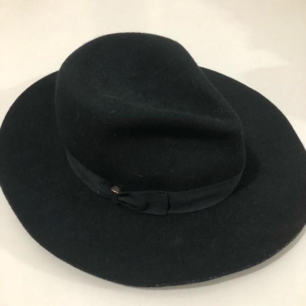 chapéu preto fedora com aba accessorize