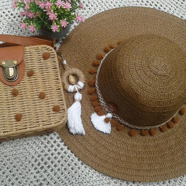kit bolsa + chapéu