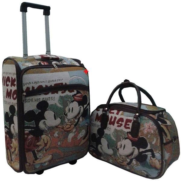 kit mala quadrada de bordo exclusiva mickey importada