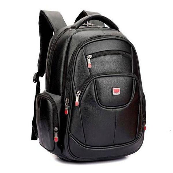 mochila impermeável couro sintético ecológico notebook