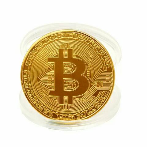 Moeda Física do Bitcoin - Coleção- Banhada a Ouro