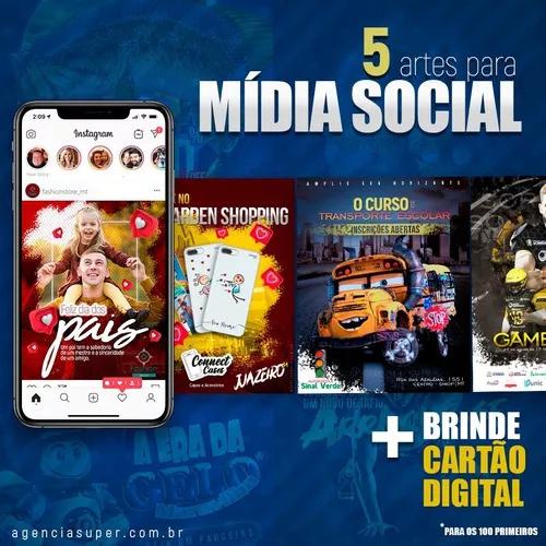 Pacote De 5 Artes Para Mídia Social + Brinde Cartão