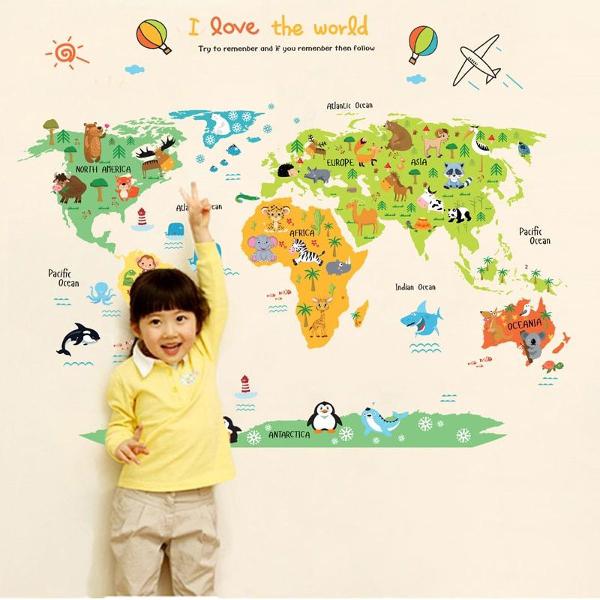 adesivo infantil mapa mundi
