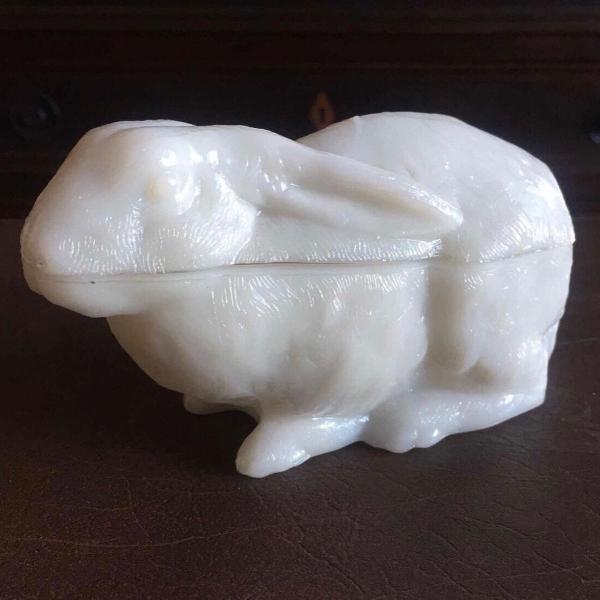 antiga rara manteigueira coelho opalina