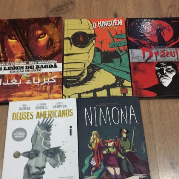 bazar hq: o ninguém, drácula, leões bagdá, nimona,