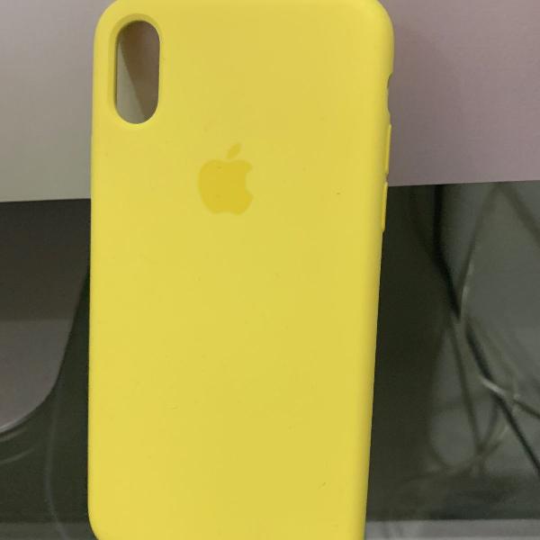 capa case para iphone x silicone amarela original apple