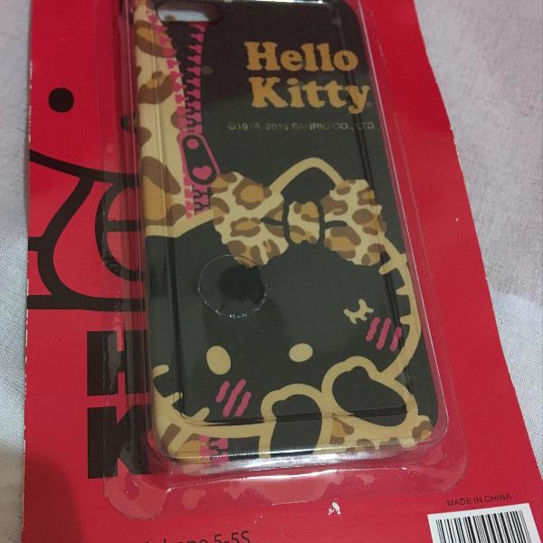 capa iphone se , 5 e 5s hello kitty leopardo