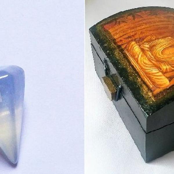 colar pêndulo de opalite + bauzinho