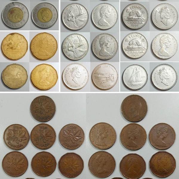 coleção de moedas antigas do canadá