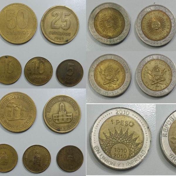 coleção moedas da argentina - diversas - peso argentino