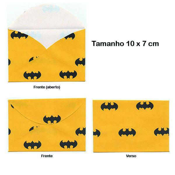 kit 20 envelopes 10x7 cm personalizados batman