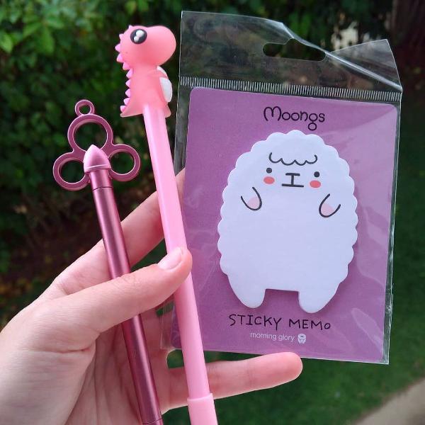 kit papelaria rosa
