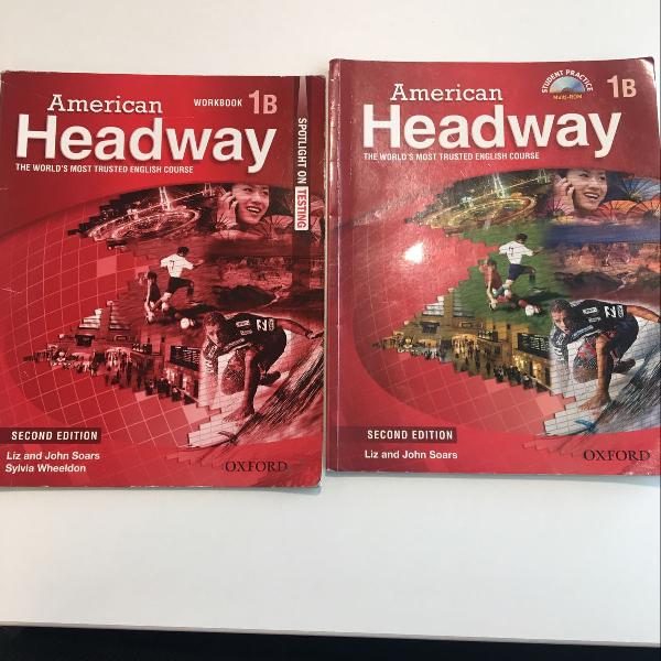 livros inglês american headway 1b e workbook 1B